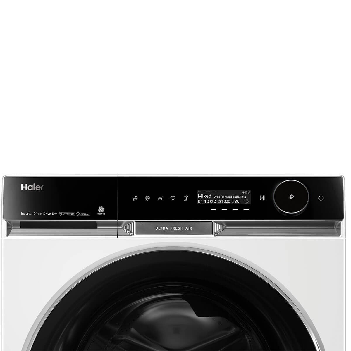 Haier 600 Series 12kg Front Loader - White, UV Protect, Ultra Fresh Air, 5 Star Energy - HWF12PXW1