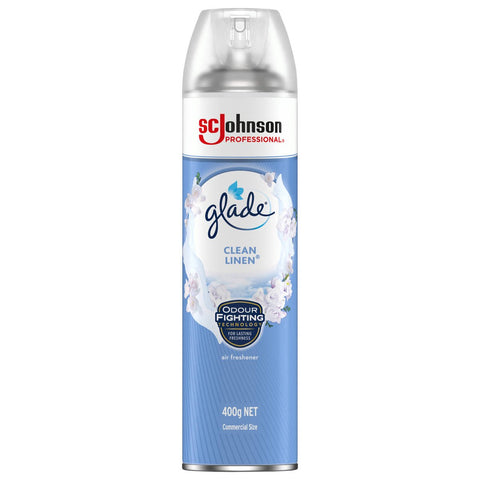 Glade Clean Linen Air Freshener Aerosol - 400g - Freshens Living Space - SuperSaverAU - view 1