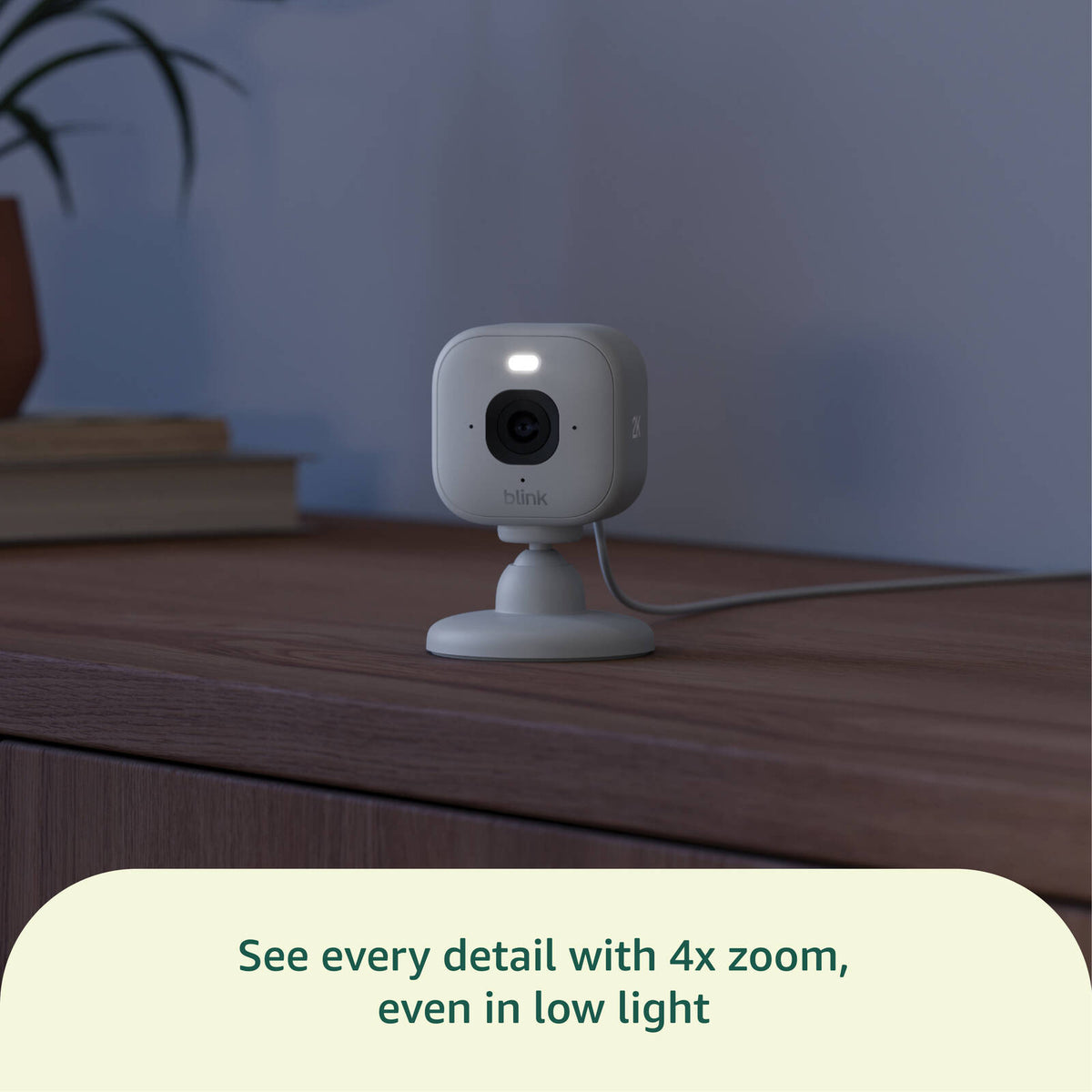 Blink Mini 2K+ Plug-In Security Camera, White