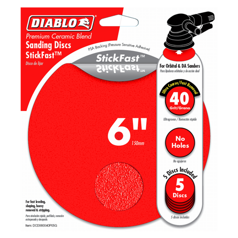 Diablo 150mm 40 Grit Abrasive Random Orbital Sheet 5 Pack - SuperSaverAU - view 1