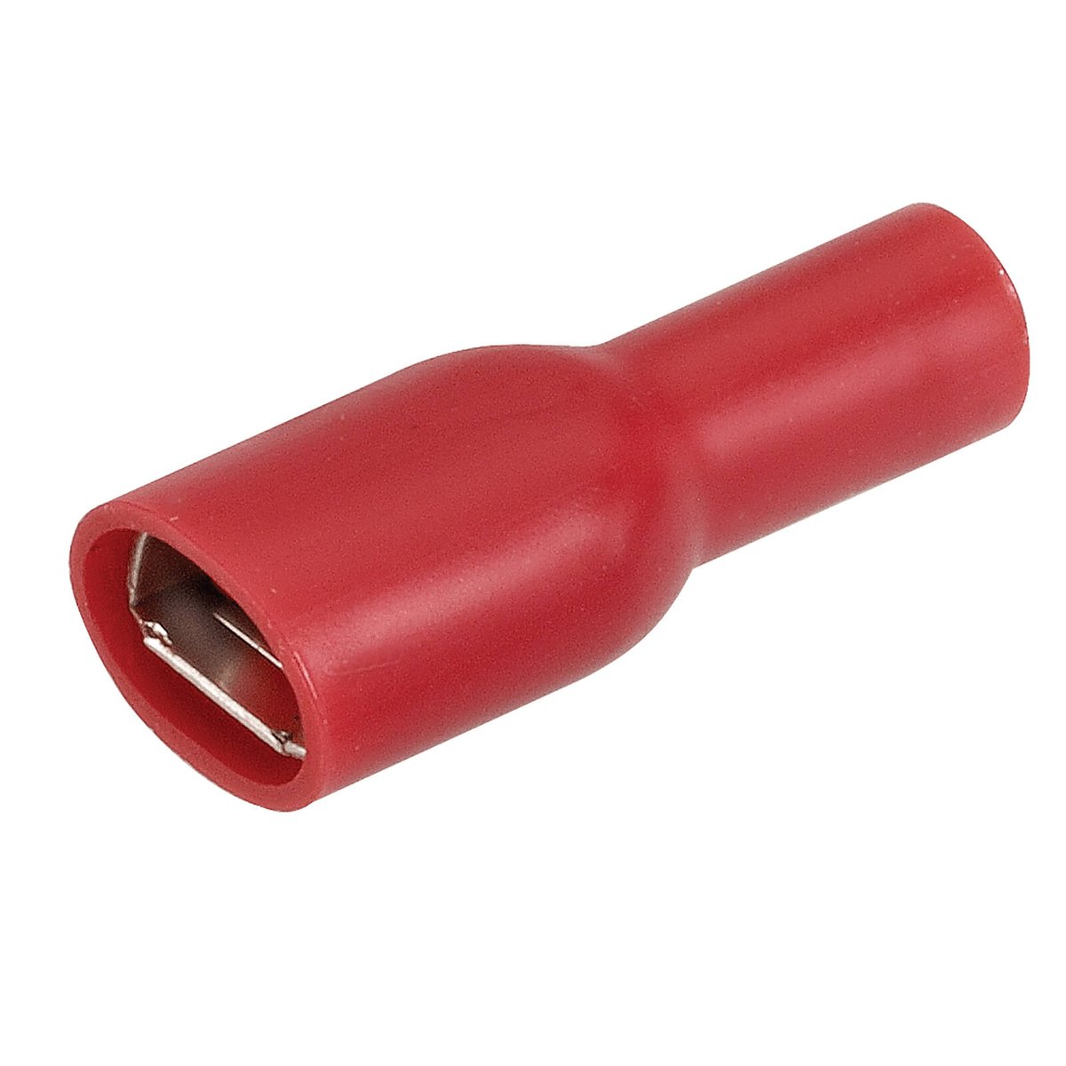 Narva 2.5-3mm Red Double Crimped Flared Vinyl Fully Insulated Female Blade Terminals, 6.3 x 0.8mm, 10 Pack