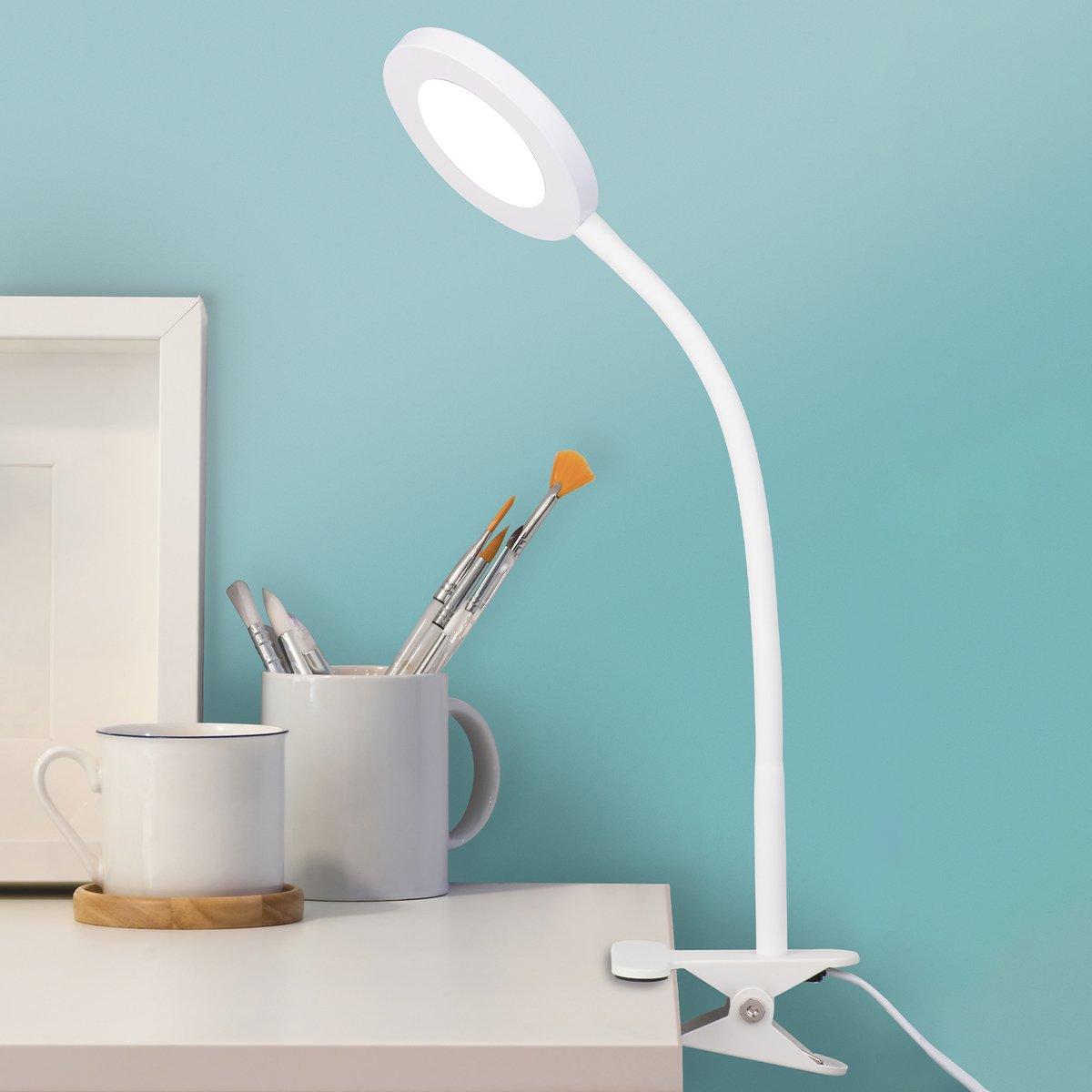 Verve Design White Dalton Clamp Lamp 6W LED - Indoor ATL347WH