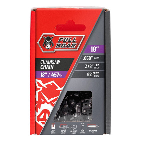 Full Boar Chainsaw Chain - 18" 457mm - 62 Drive Links - Semi Chisel - SuperSaverAU - view 1