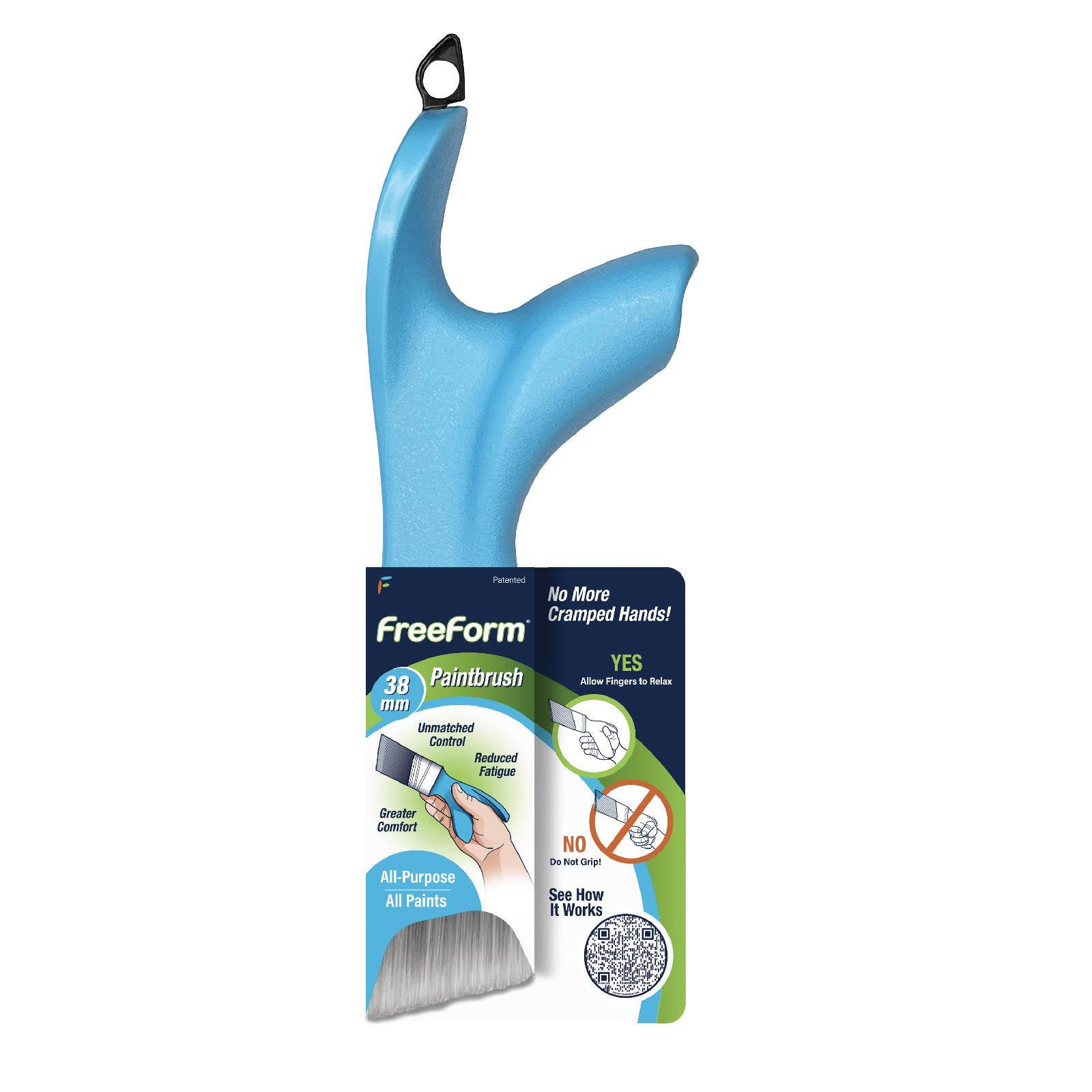 FreeForm 38mm All Purpose Paint Brush, Fatigue-Reducing Grip