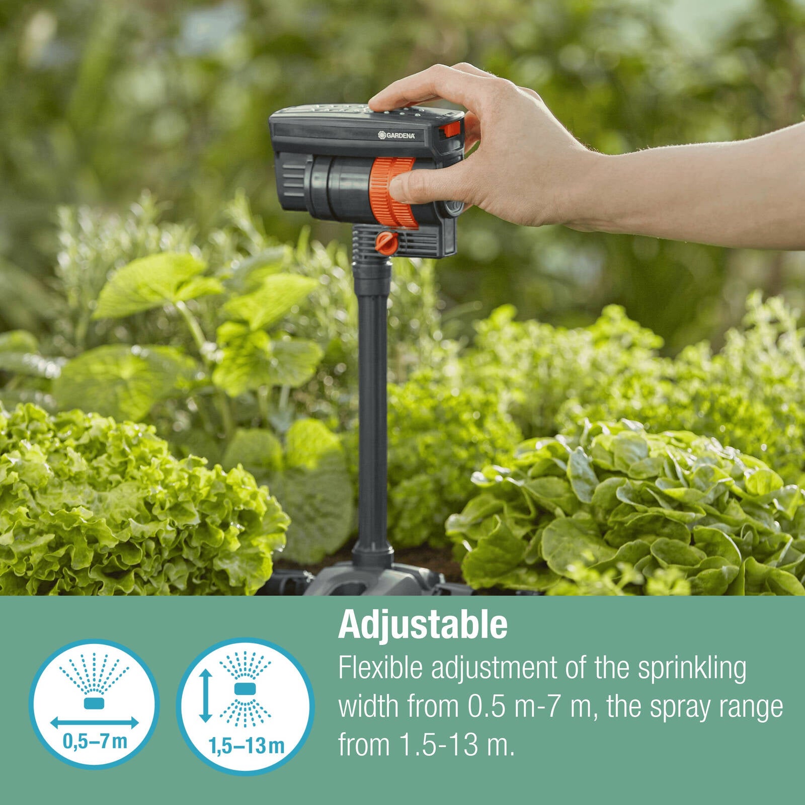 GARDENA Micro Irrigation Oscillating Sprinkler OS 90 in Black High-Impact Plastic