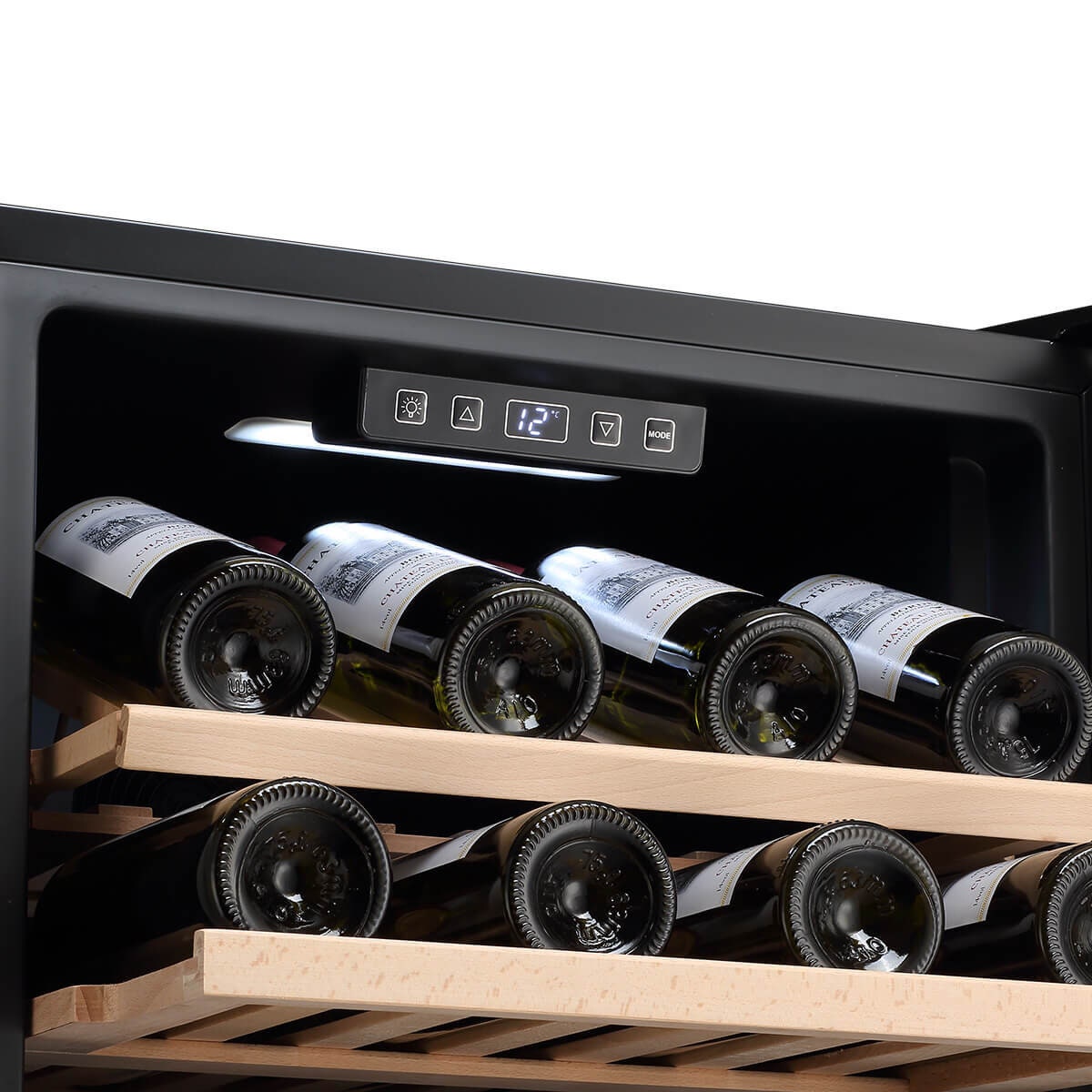 LeCavist 168 Bottle Single Zone Wine Cabinet 301L - Black Finish, Active Carbon Filter - LEK168PV