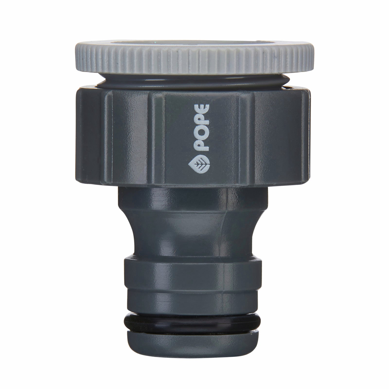 Pope 18mm Universal Tap Adaptor - ABS Plastic, Grey, Outdoor