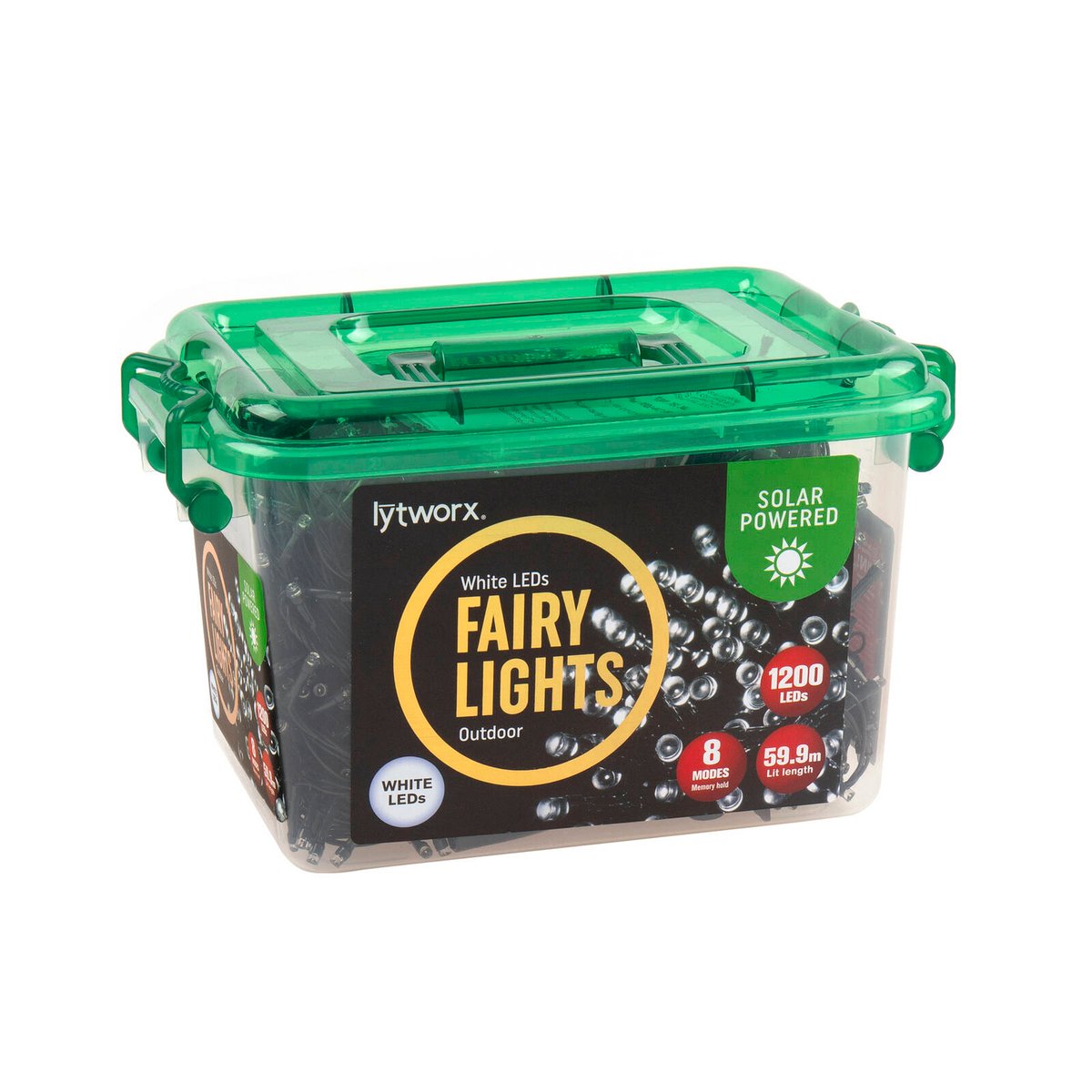 Lytworx 59.9m Cool White Solar Fairy Lights - 1200 Pack 60595