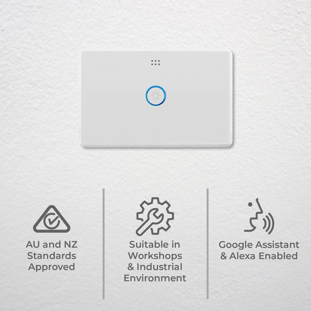 Deta 240V White Grid Connect Smart Touch Single Dimmer 6910HA
