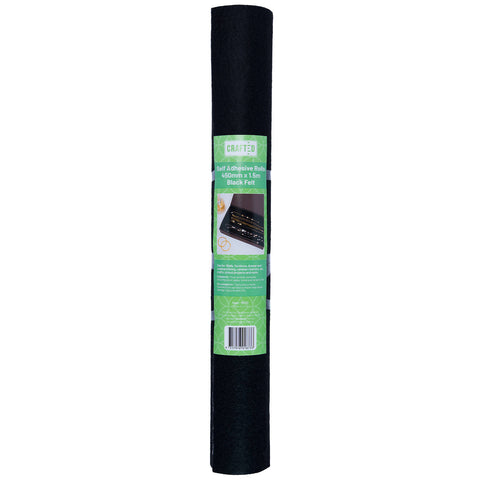 Crafted 45 x 150cm Adhesive Black Felt Roll
