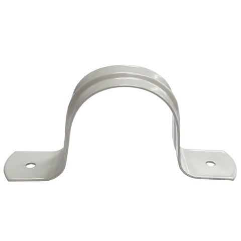 Kinetic 25mm Press Pipe Saddle Clips, White Iron Powder Coated - 10 Pack