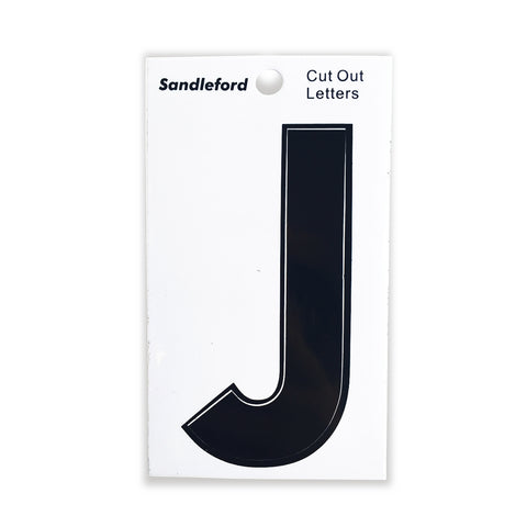 Sandleford 85mm Black Cut Out Self Adhesive House Letter J - Weather Resistant Polycarbonate