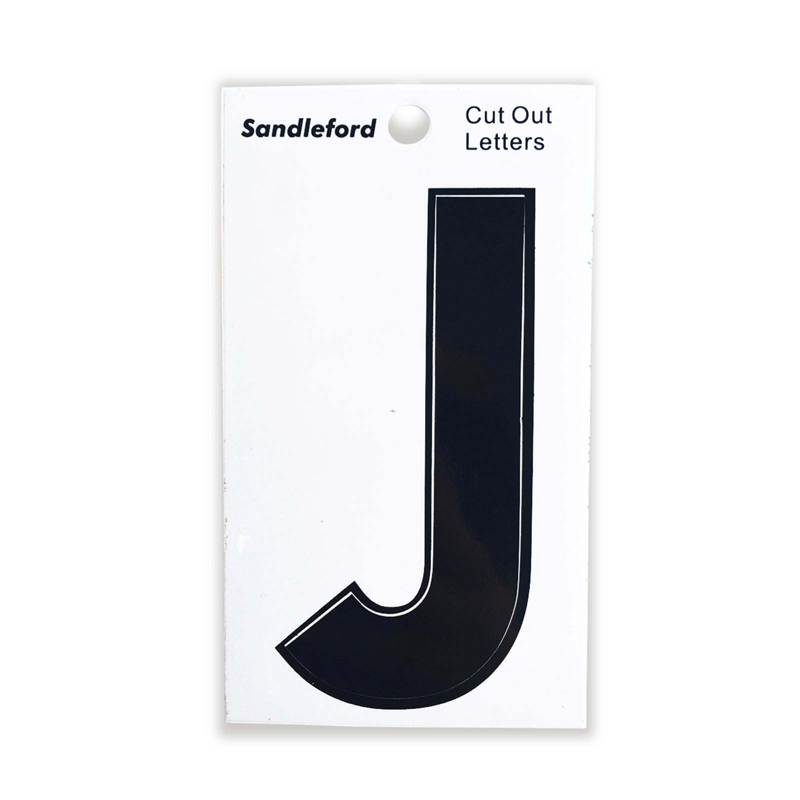 Sandleford 85mm Black Cut Out Self Adhesive House Letter J - Weather Resistant Polycarbonate