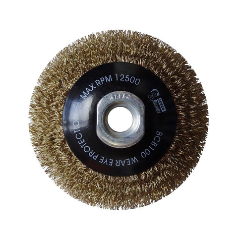 Josco 100mm Crimped Bevel Brush - Rust Removal - Steel Wire - Durable - SuperSaverAU - view 1