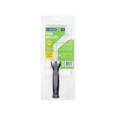 Prorenovator 100 Mini Roller Foam Set 7 Pack - 9mm - High Density - Black - SuperSaverAU - view 1