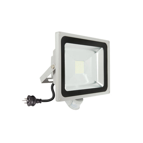Brilliant Ranger III 50W LED Sensor Flood Light Motion Sensing Outdoor Grey 20867/08