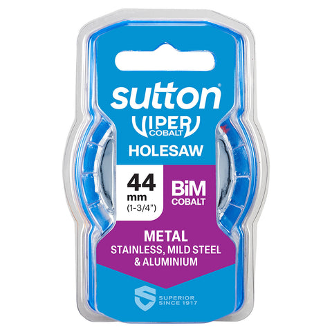 Sutton Tools 44mm Viper Cobalt Bi-Metal Holesaw, 32mm Drilling Depth