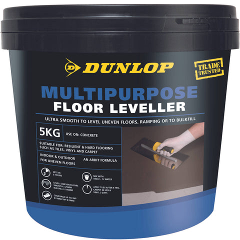 Dunlop 5kg Multipurpose Floor Leveller, Cement-Based, Indoor/Outdoor