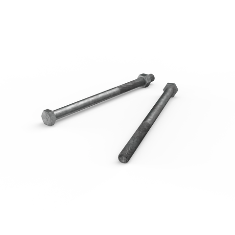 Zenith M12 x 200mm Hot Dip Galvanised Hex Head Bolt and Nut - Each