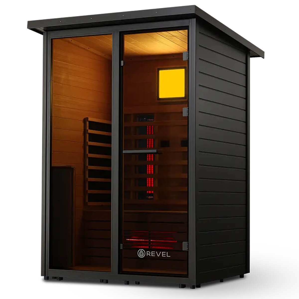 Revel Eclipse 2 Person Full Spectrum Infrared Cabin - Black WPC Exterior, Low EMF Heaters - R-FS-CABIN-2P