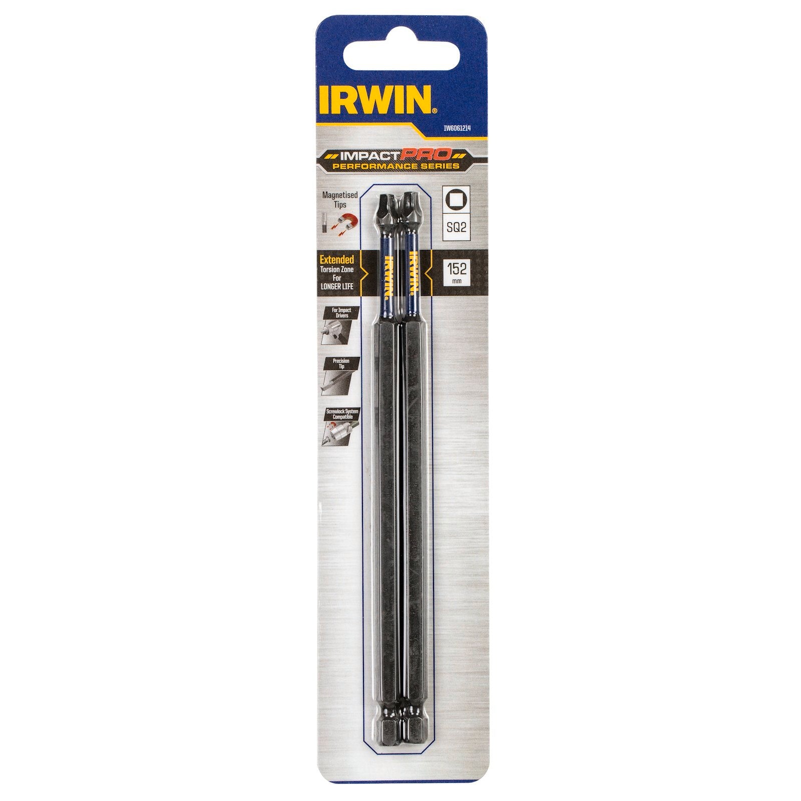 Irwin 152mm SQ2 Impact Pro Performance Driver Bits 2 Pack