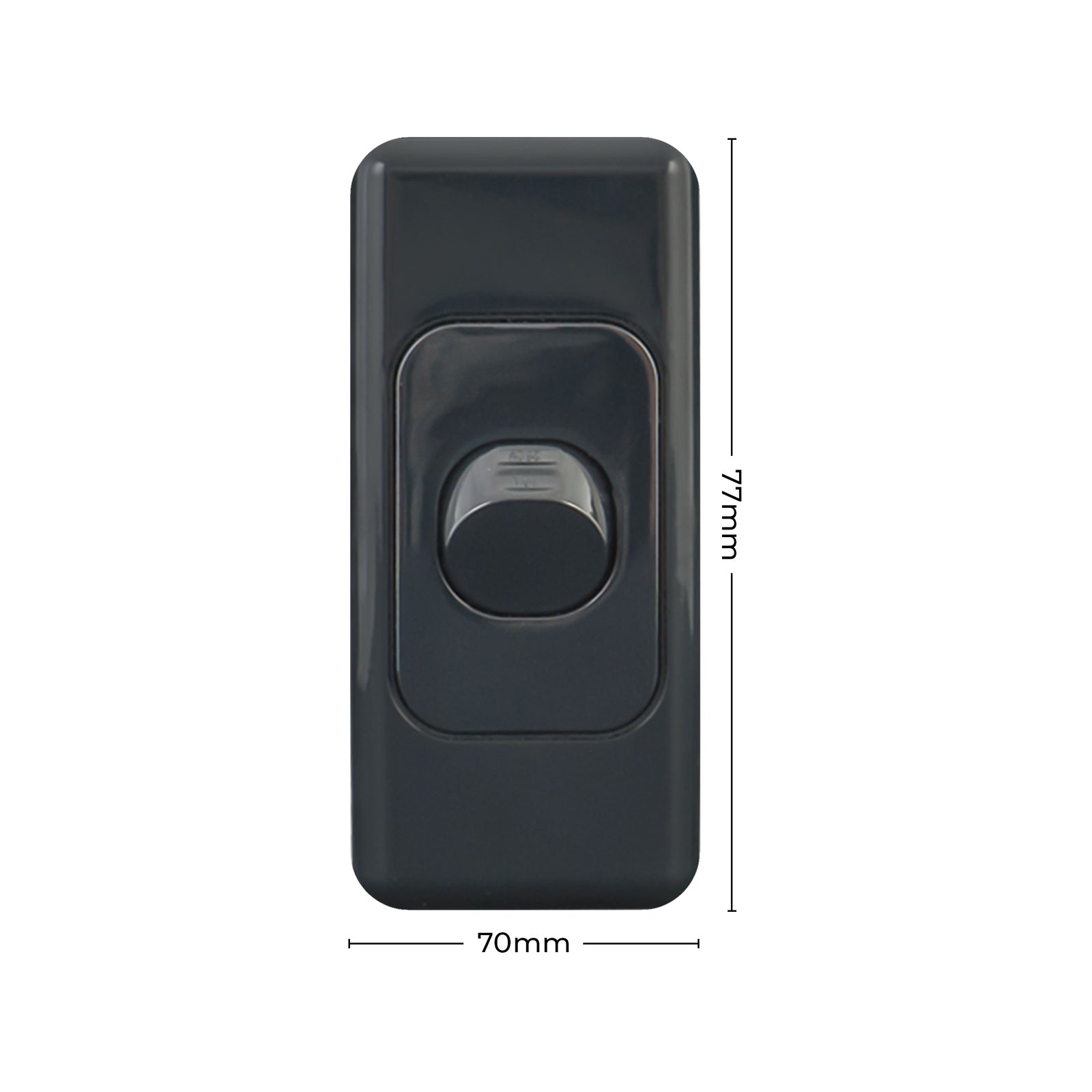 DETA Black Single Architrave Switch - Polycarbonate Vertical 10A 250V