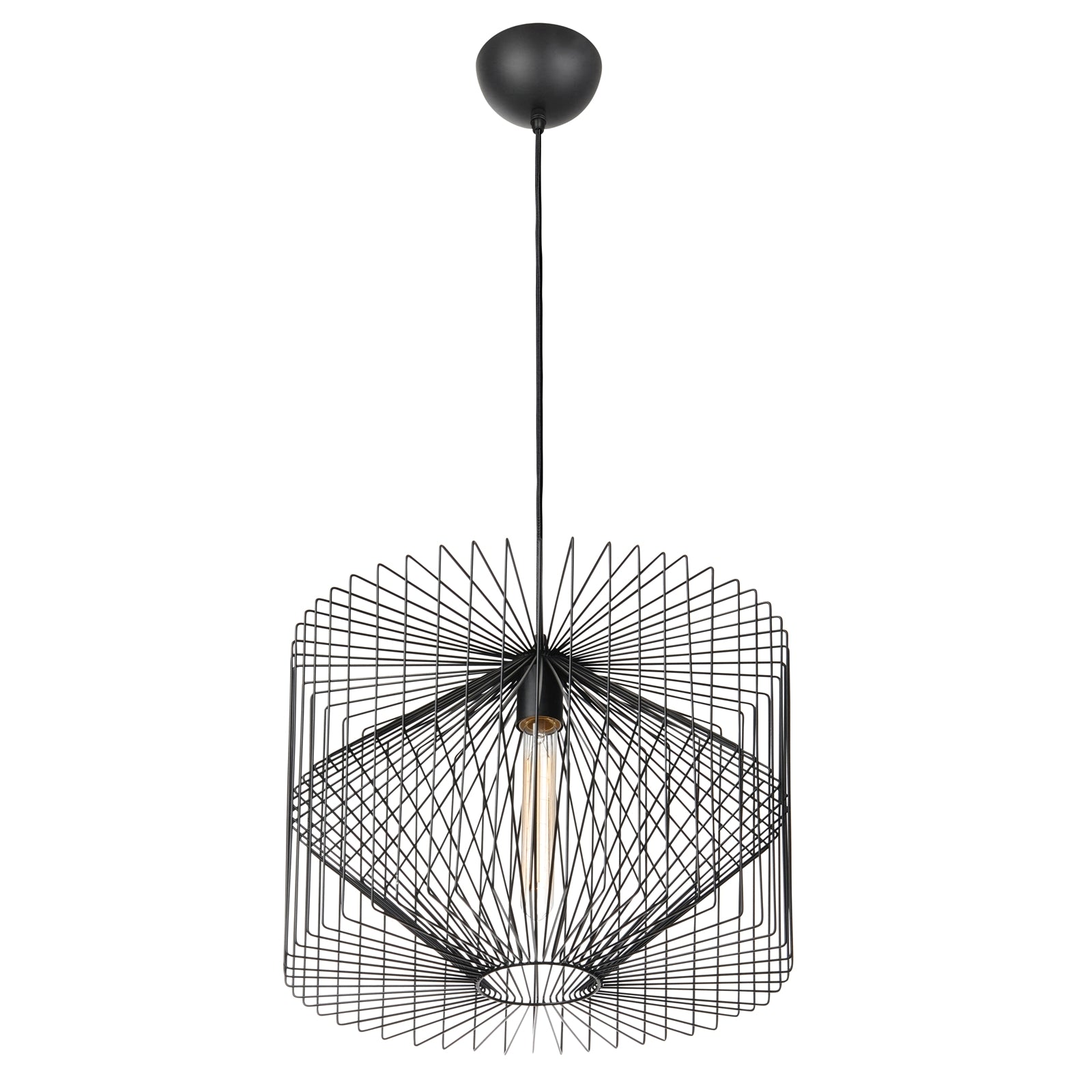 Home Design Vogue Black Pendant Light 450mm Metal E27 Indoor