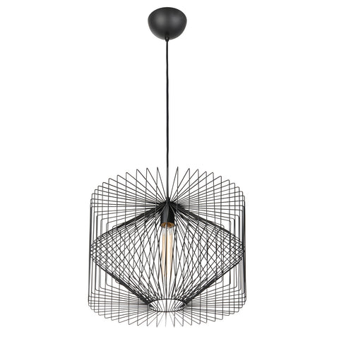 Home Design Vogue Black Pendant Light 450mm Metal E27 Indoor