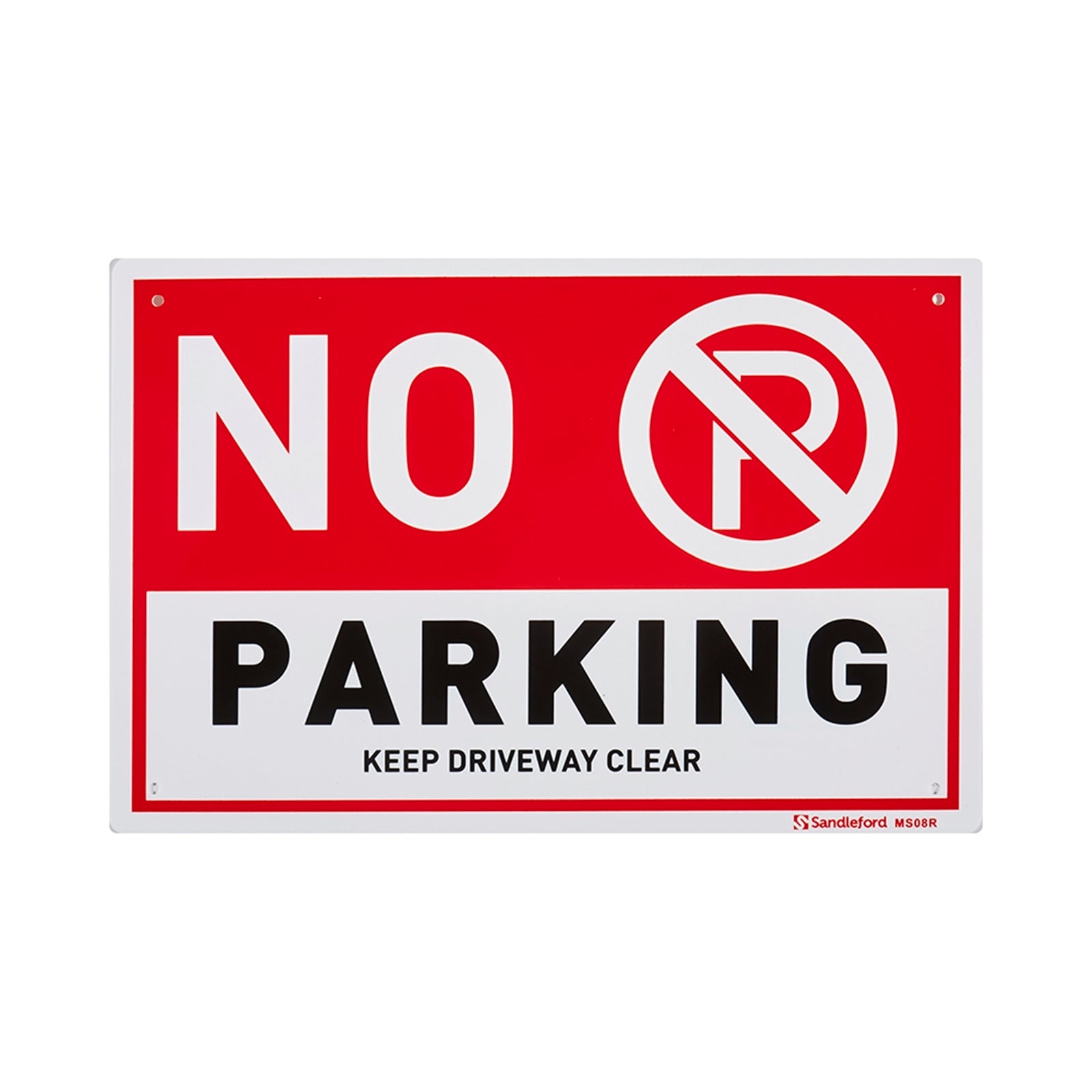 Sandleford No Parking Sign 300 x 200mm Red/White Weather Resistant