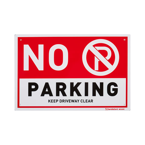 Sandleford No Parking Sign 300 x 200mm Red/White Weather Resistant