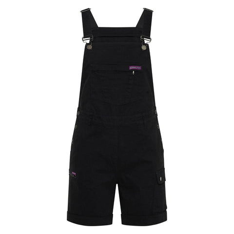 Green Hip All Women Shortalls Black Size 10 Cotton Drill with Cargo Pocket