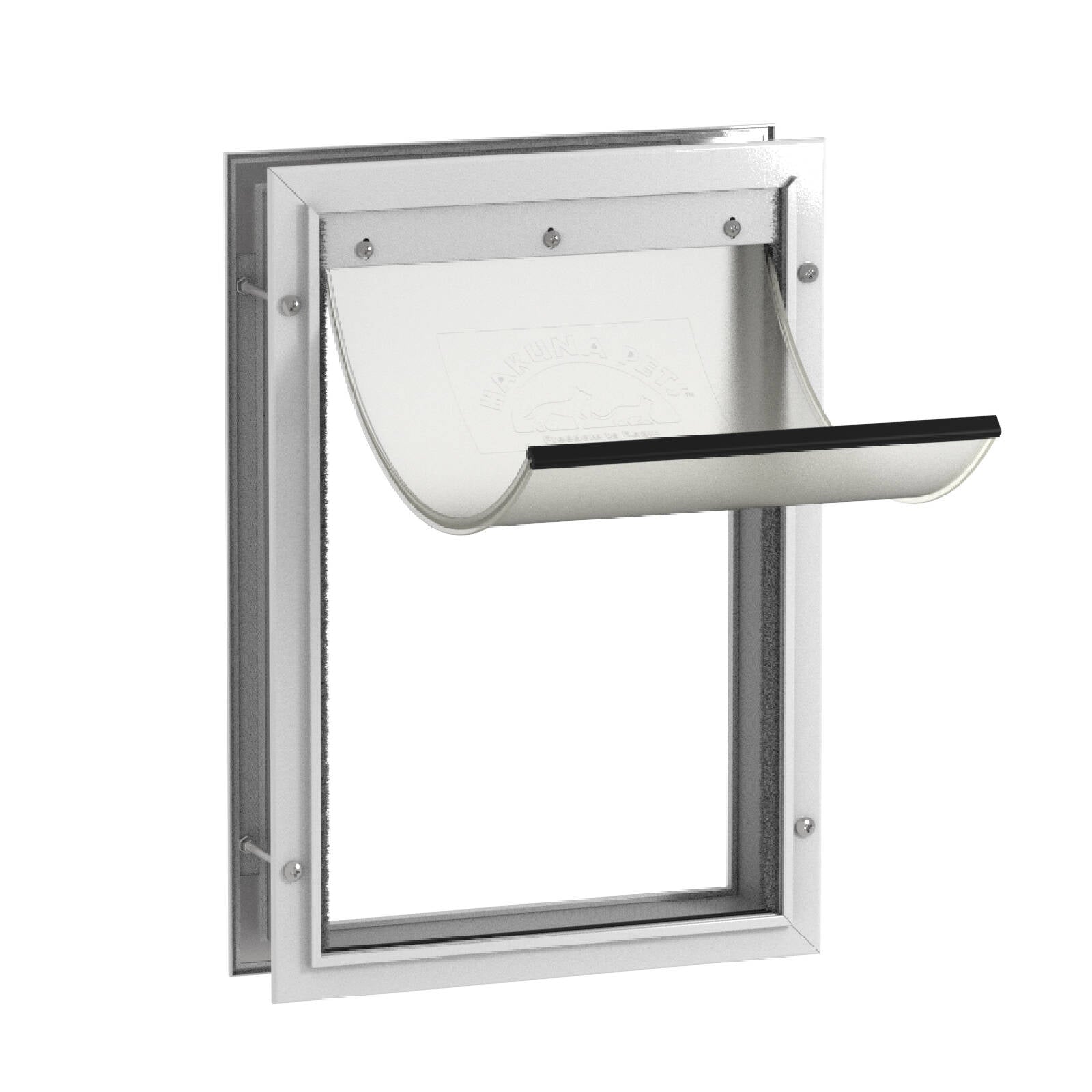 Hakuna Pets Large Deluxe Aluminium Pet Door - White, Lockable Flap for Dogs