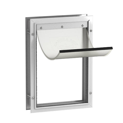 Hakuna Pets Large Deluxe Aluminium Pet Door - White, Lockable Flap for Dogs