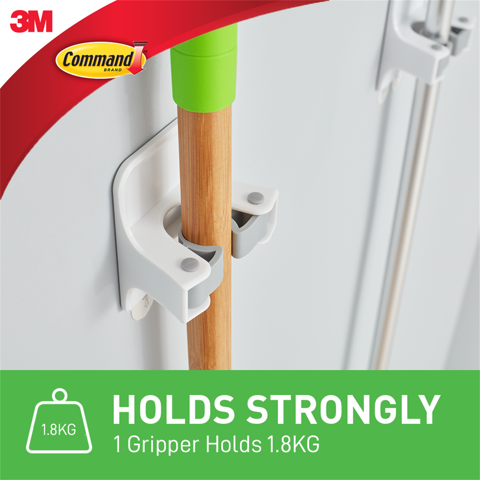 Command 1.8kg Broom Gripper - 2 Pack, Damage-Free