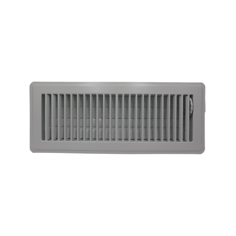 Accord 10 x 30cm White Powder Coated Steel Louvered Floor Vent with Damper