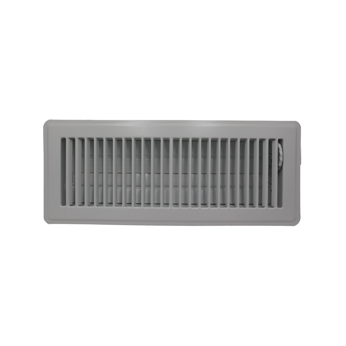 Accord 10 x 30cm White Powder Coated Steel Louvered Floor Vent with Damper