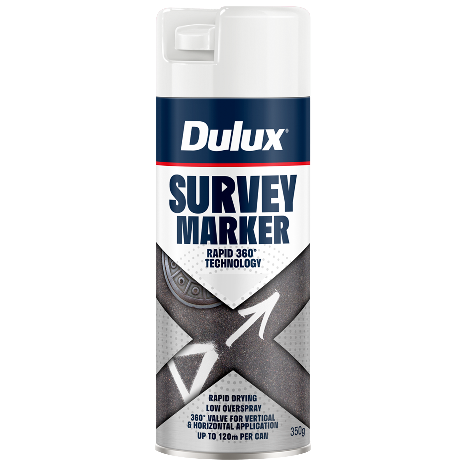 Dulux 350g White Survey Marker Spray Paint