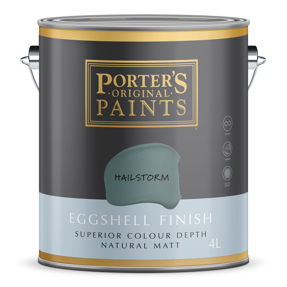 Porter's Paints Broadwall 4L Hailstorm Eggshell Washable Wall Paint