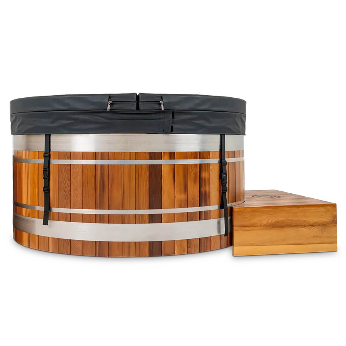 Revel Glacier Premium Solo Cedar Ice Bath with 1HP Chiller Unit - Western Red Cedar Tub - R-ICESOLO-V3