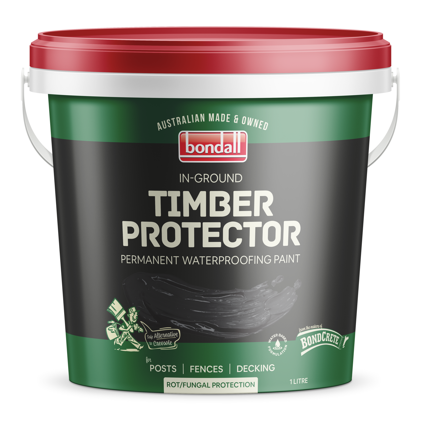 Bondall 4L Inground Timber Protector, Black Bitumen Coating