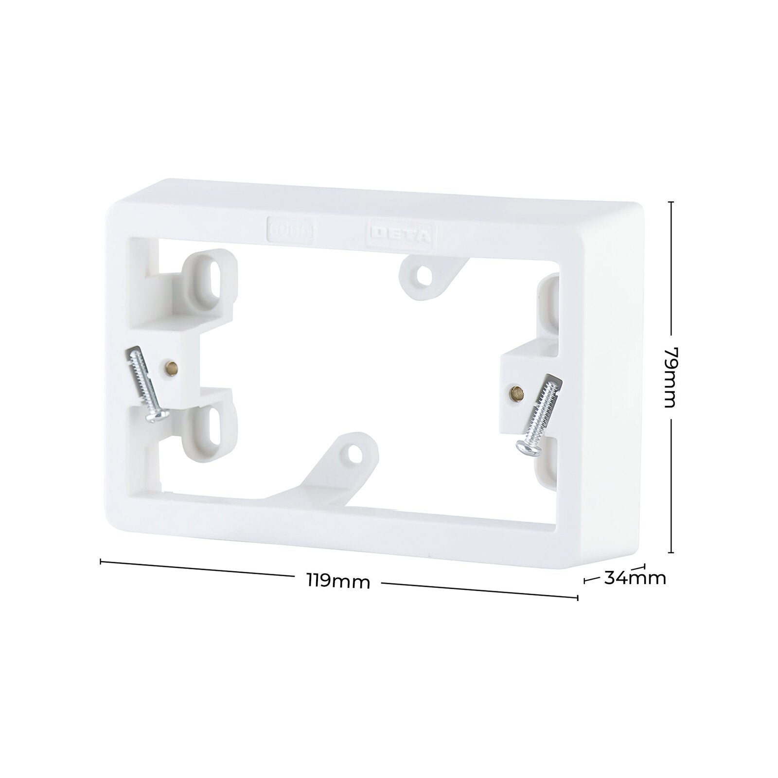 DETA Standard Mounting Block 34mm Deep White ABS 5 Pack