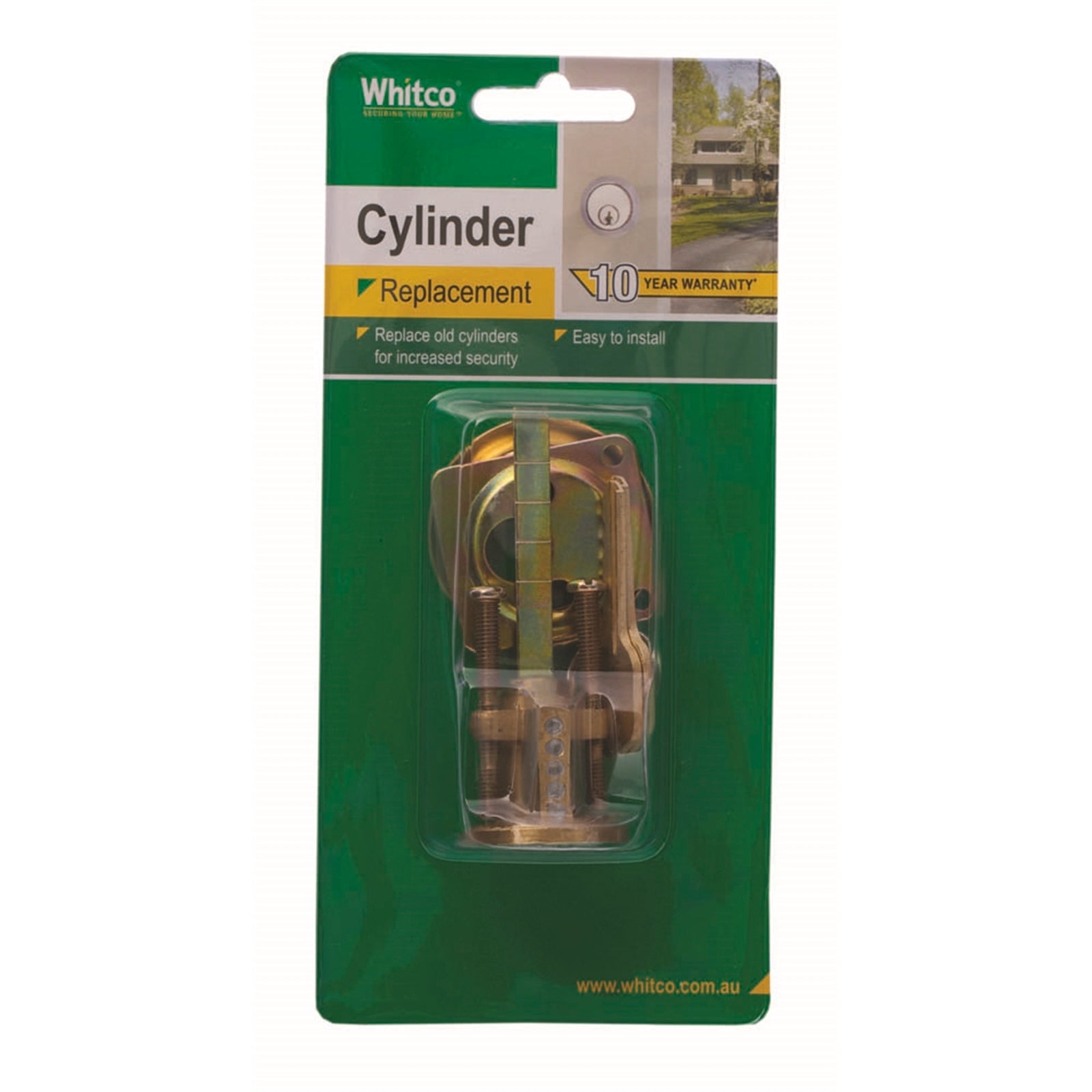 Whitco Polished Brass Replacement Nightlatch Cylinder - Zinc Diecast, 2 Keys