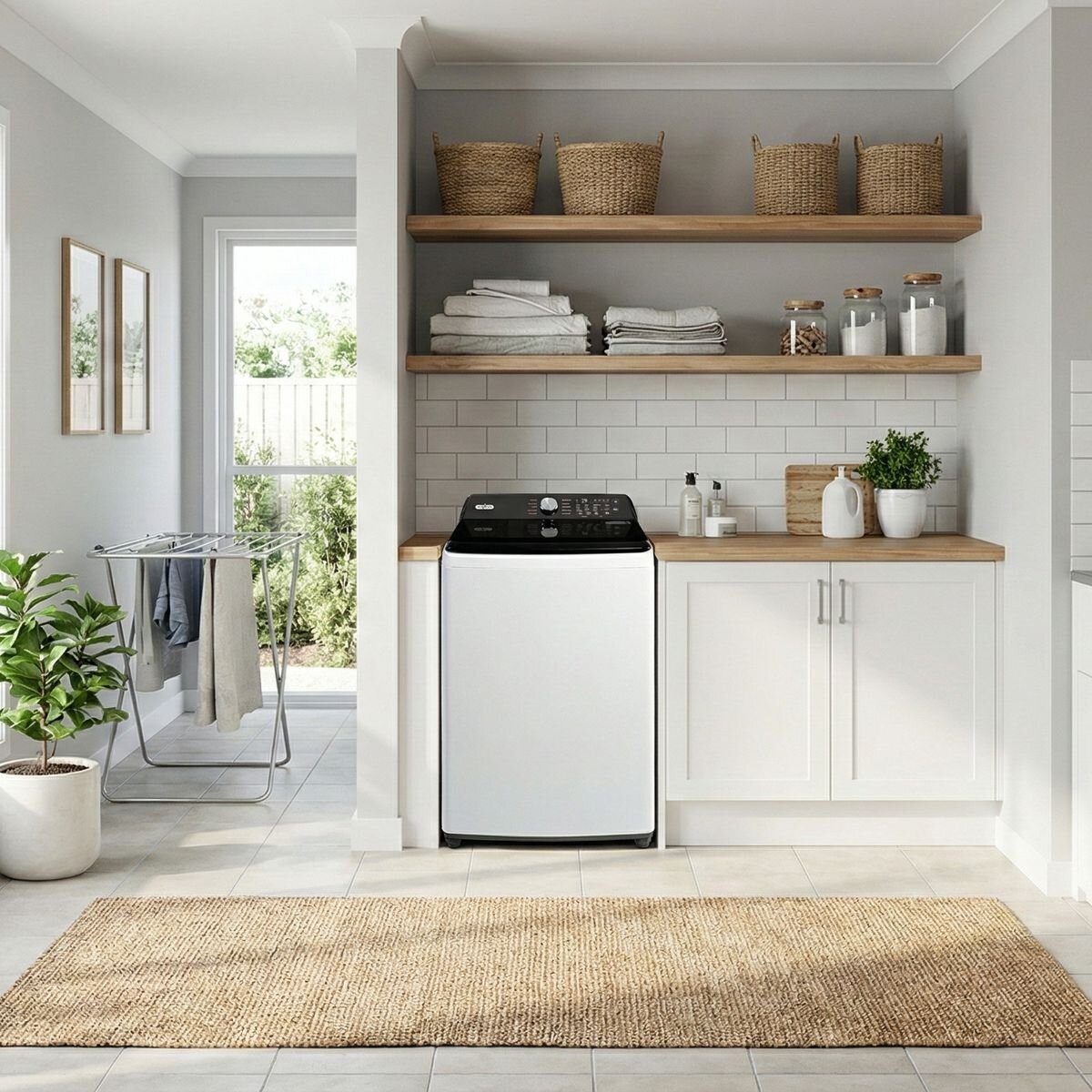 Mykin 10kg Top Load Washing Machine - White, Turbo Clean, 10 Wash Programs, Fuzzy Logic - MTLW100RCW