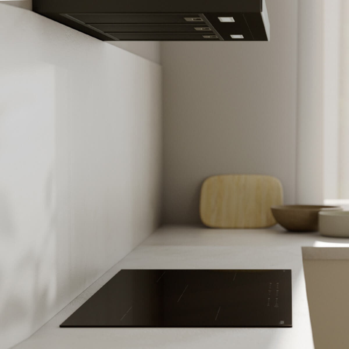 Haier 90cm 300 Series induction cooktop - five cook zones - black glass - touch controls - HCI905TB4
