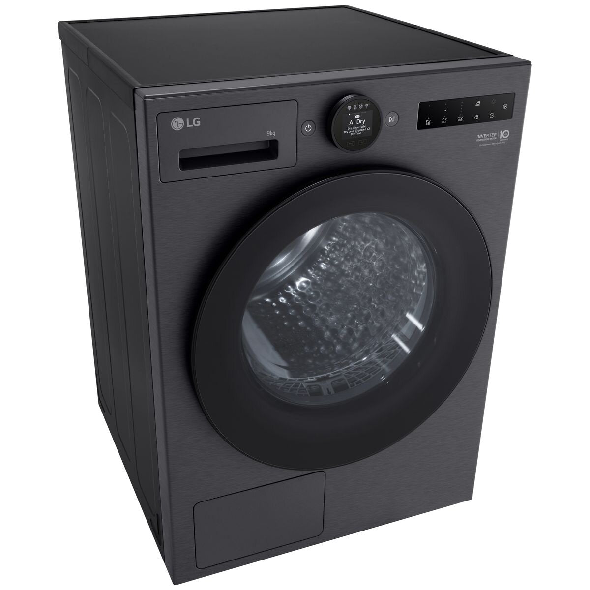 LG Series 9 9kg Heat Pump Dryer - Matte Black, 9 Star Energy Rating, TurboDry - DXH9-09MB