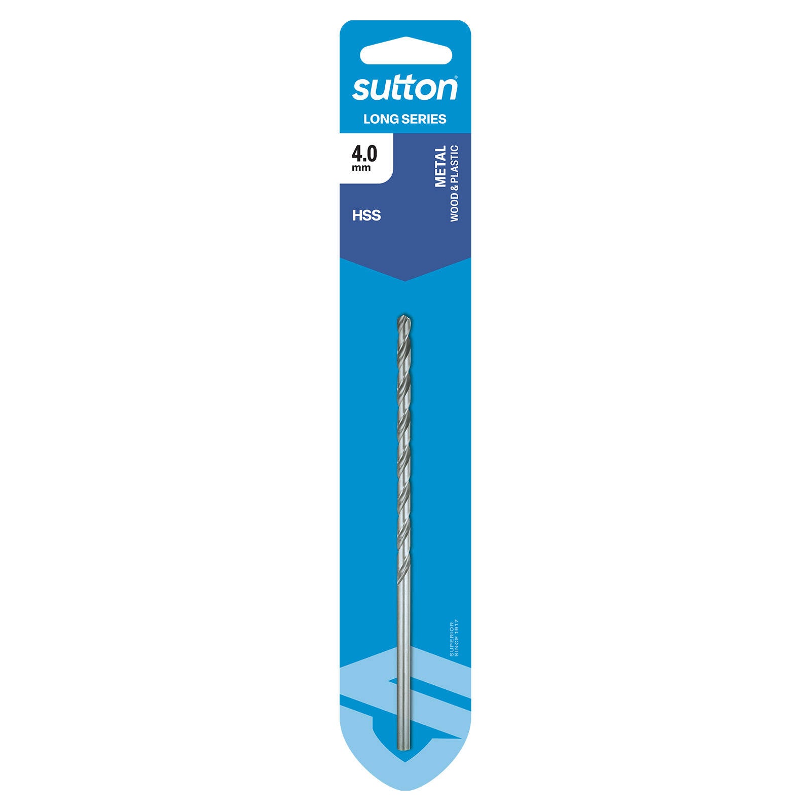 Sutton Tools 4.0mm Long Series Jobber Drill Bit, M2 HSS, 86mm Depth