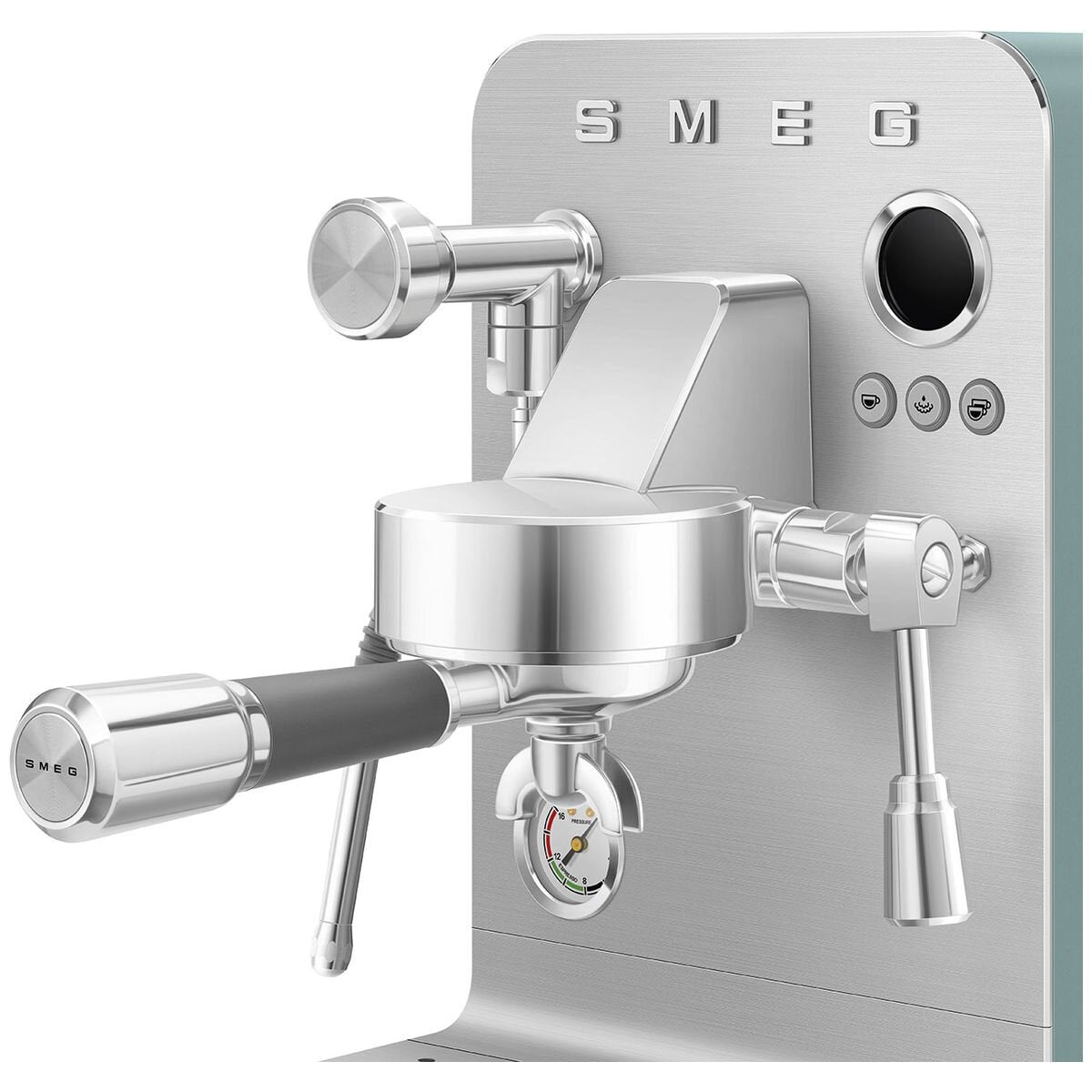 Smeg Minipro Espresso Coffee Machine - 15 Bar, Triple Thermoblock, Shot Timer, Emerald Green - EMC02EGMAU