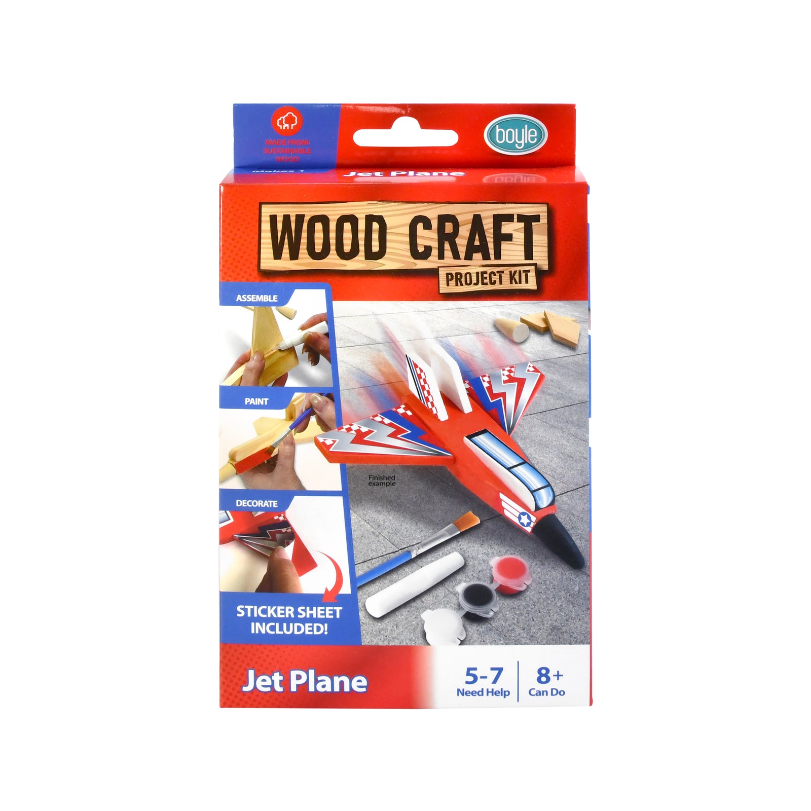 Boyle Wood Craft Project Kit Small Jet Plane DIY Indoor Model