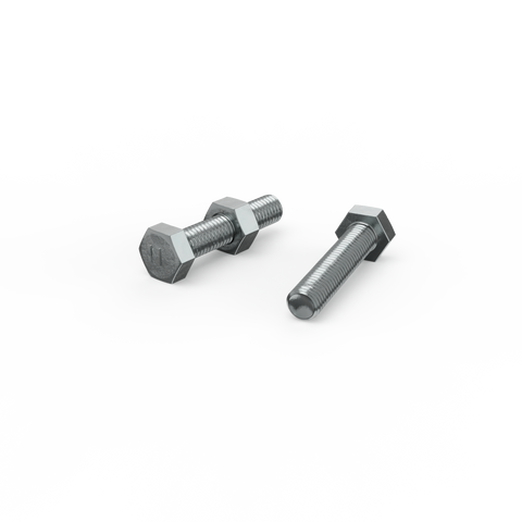 ZENITH M8 x 40mm Zinc Plated 4.6 Grade Steel Hex Head Bolt And Nut