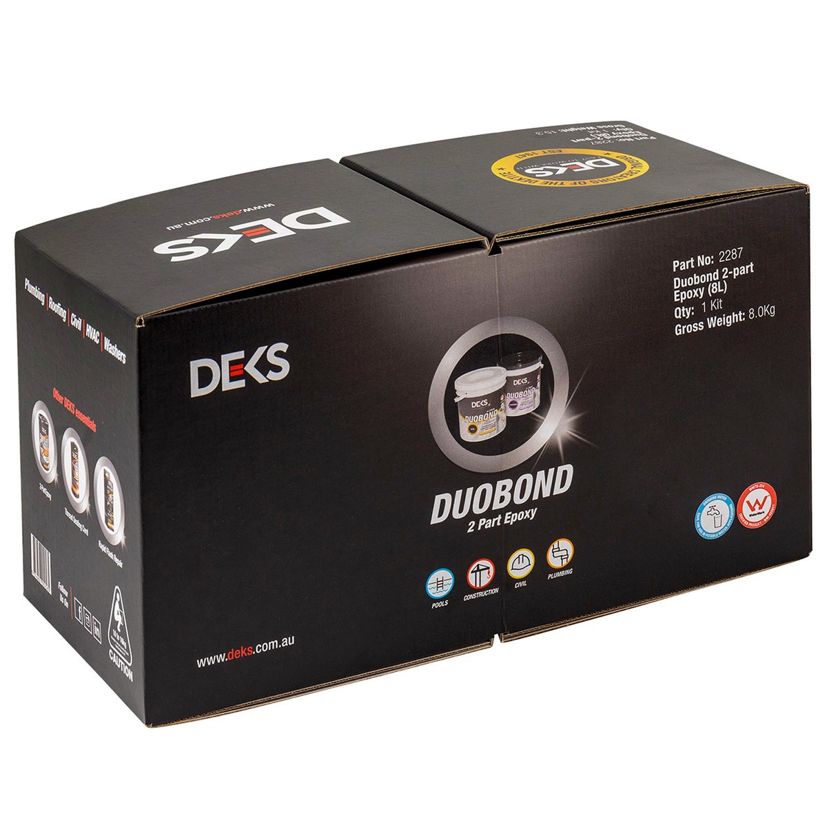 Deks 1L Two-Part Epoxy Jointing Putty Compound Grey Indoor and Outdoor